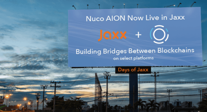 Токен AION от NUCO интегрирован  в JAXX
