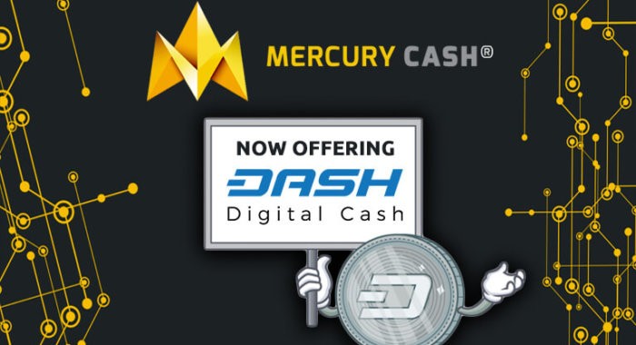 Dash добавлен на биржу Mercury Cash