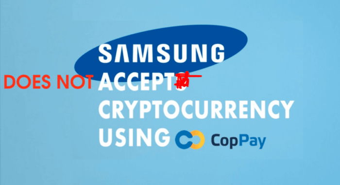 Samsung не будет принимать криптовалютные платежи в странах Балтии