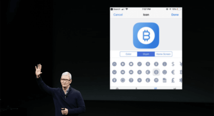 iOS 12 Apple включает символы биткоина