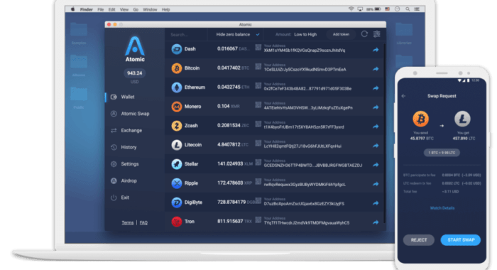 Кошелек Atomic добавил Cardano