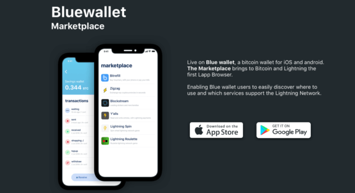 В BlueWallet добавлен браузер Lapp