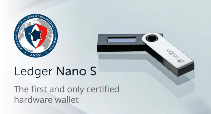 Ledger Nano S стал первым сертифицированным аппаратным кошельком
