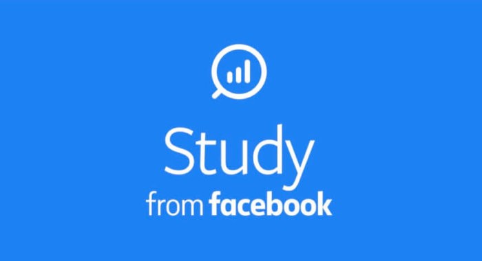 Facebook: Приложение Study для сбора информации