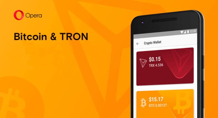 Opera добавила биткоин и TRX в свой кошелёк