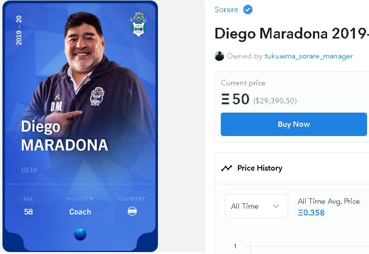 sorare-maradona-card
