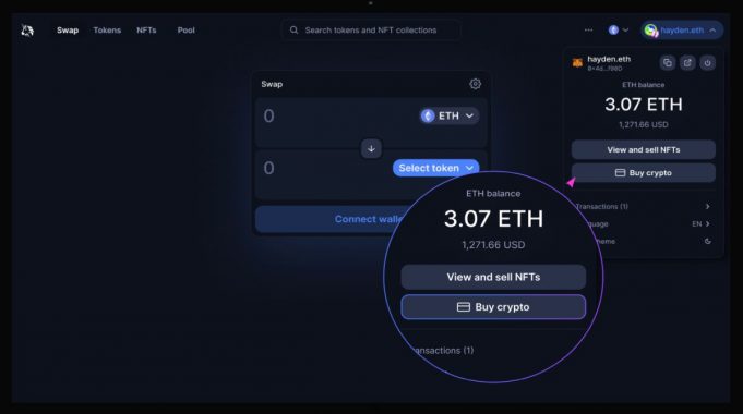 uniswap-buy-crypto-option