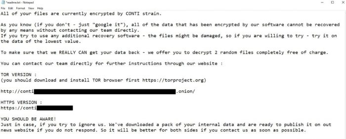 conti-ransom-note