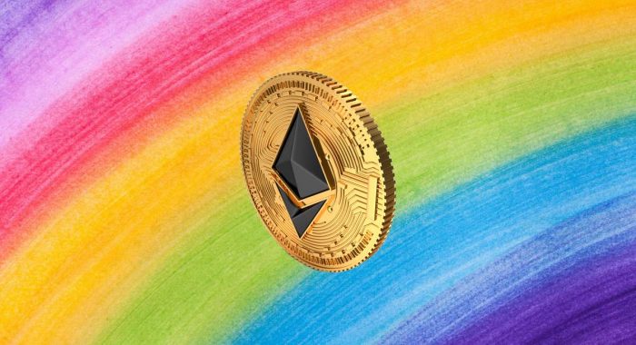 На радужном графике определена цена Ethereum на 1 января 2024 года