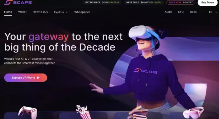 5thScape: первый в мире VR/AR-токен привлёк свыше $1,4 млн на пресейле