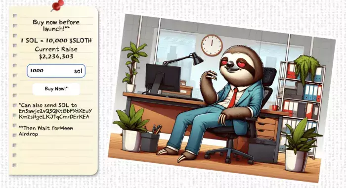 SLOTH – мемкоин на базе Solana собрал свыше $2 млн на предпродаже