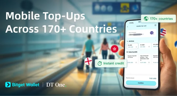 Bitget Wallet интегрирует DT One для пополнения мобильной связи в более чем 170 странах
