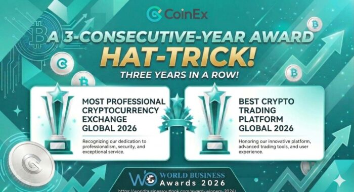 CoinEx получила две глобальные награды на церемонии World Business Outlook Awards 2026