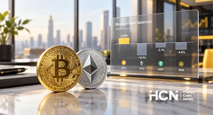 Binance фиксирует изменение балансов: ETH стало на 183,602 меньше, а BTC на 6,217 больше