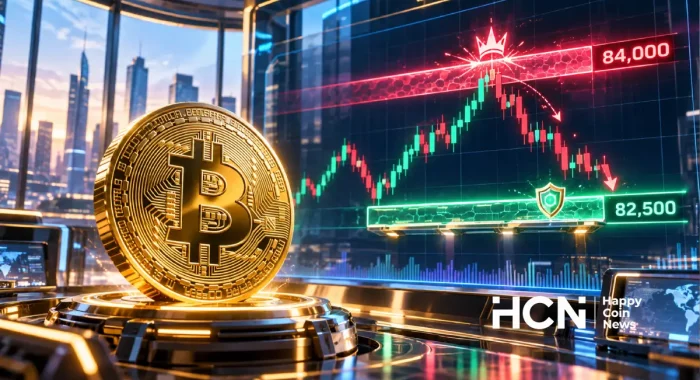 Биткоин снова развернулся от $84,000, следующий тест — у отметки $82,500