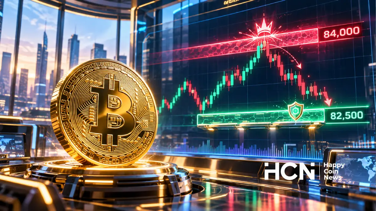 Биткоин снова развернулся от $84,000, следующий тест — у отметки $82,500